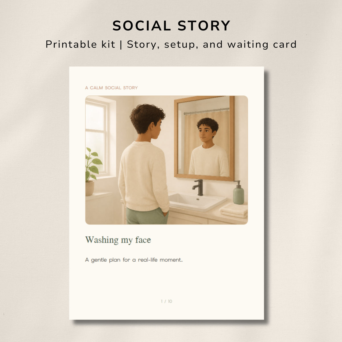 Washing My Face Social Story – Printable Hygiene Visual