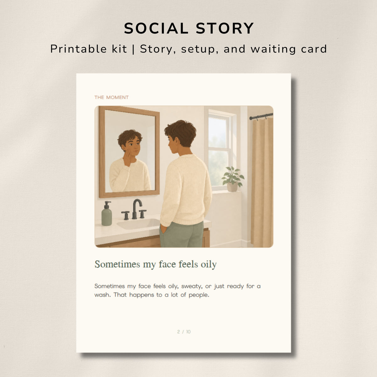 Washing My Face Social Story – Printable Hygiene Visual