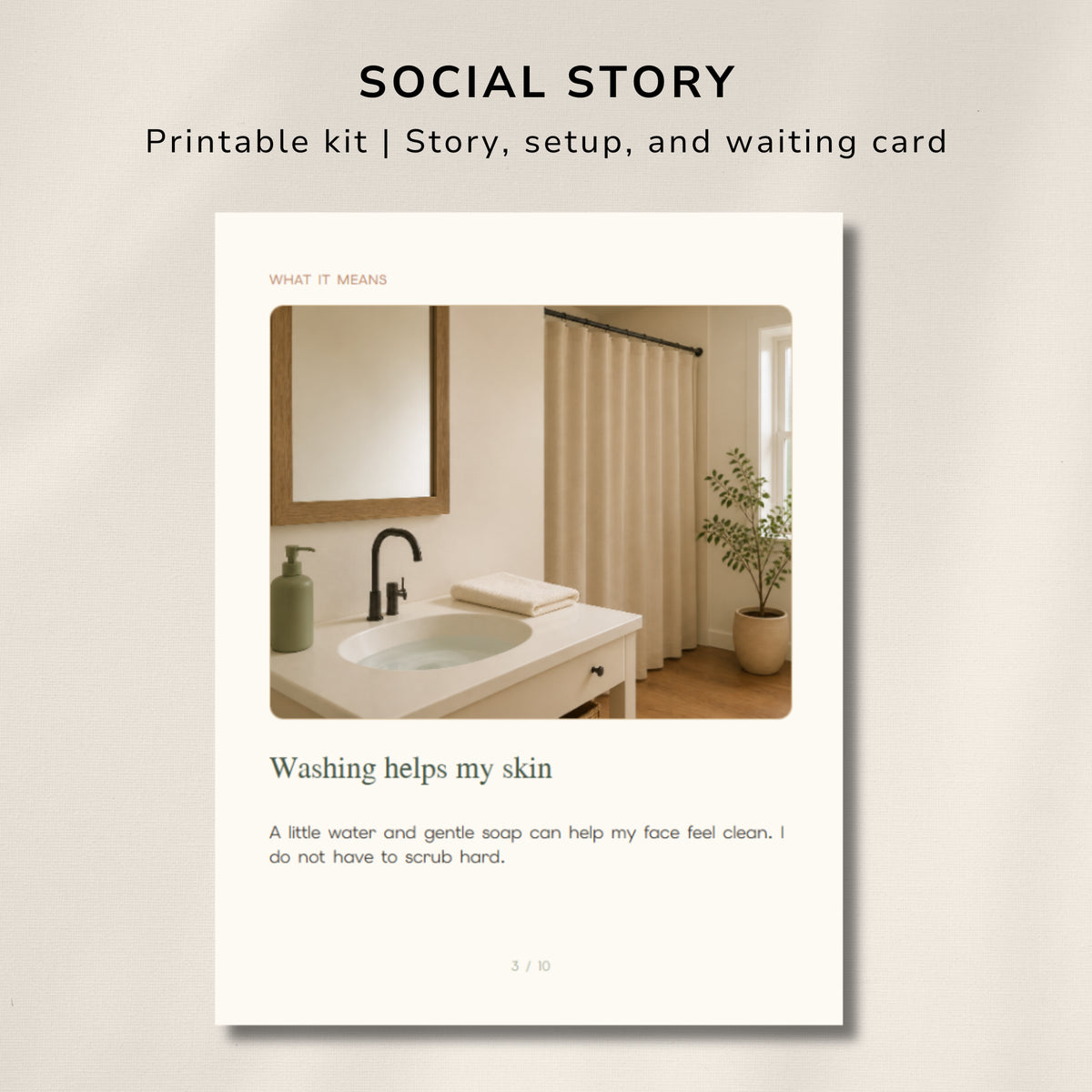 Washing My Face Social Story – Printable Hygiene Visual
