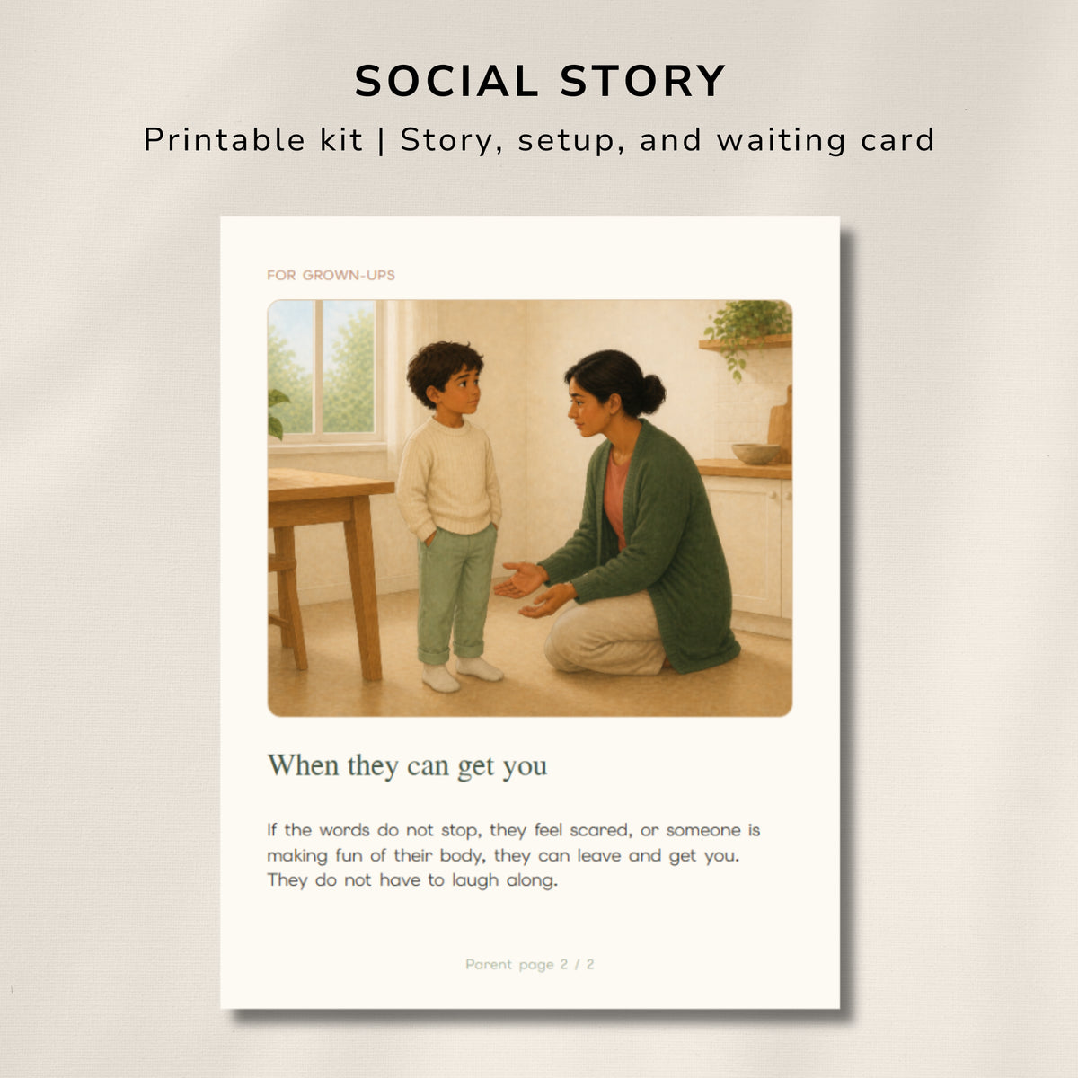 What Is Teasing? Social Story – Printable for Kids