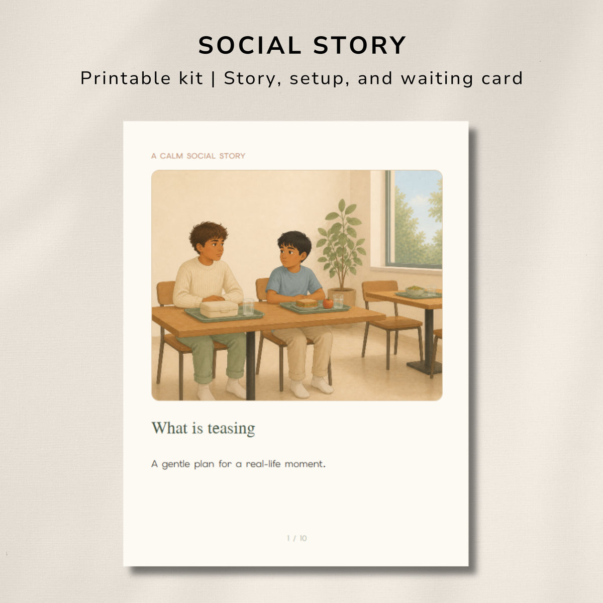 What Is Teasing? Social Story – Printable for Kids