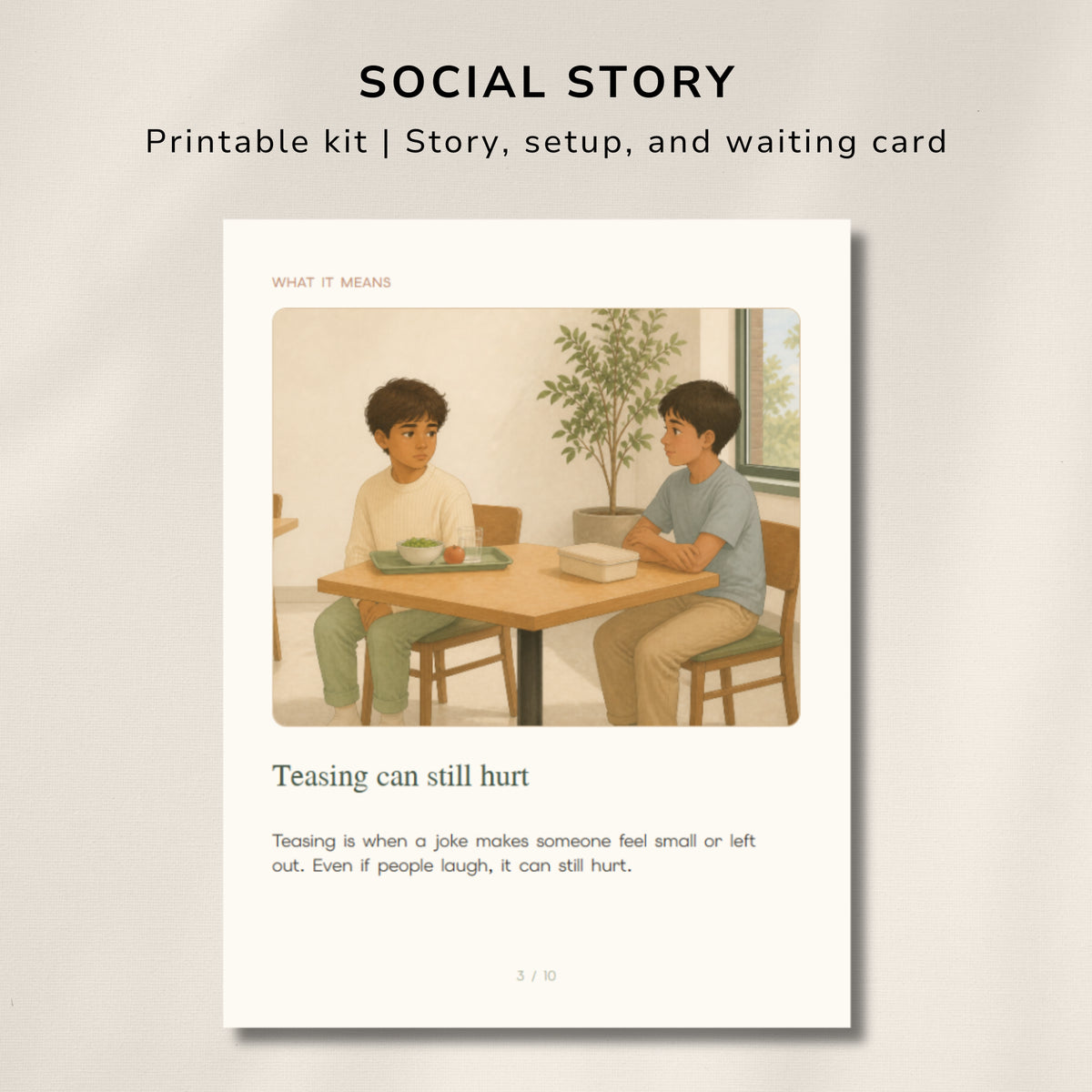 What Is Teasing? Social Story – Printable for Kids