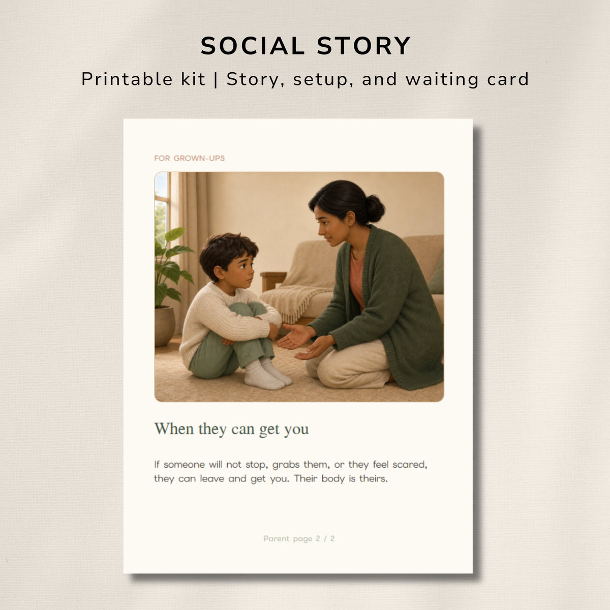 Personal Space Social Story – Printable Boundaries Visual for Kids