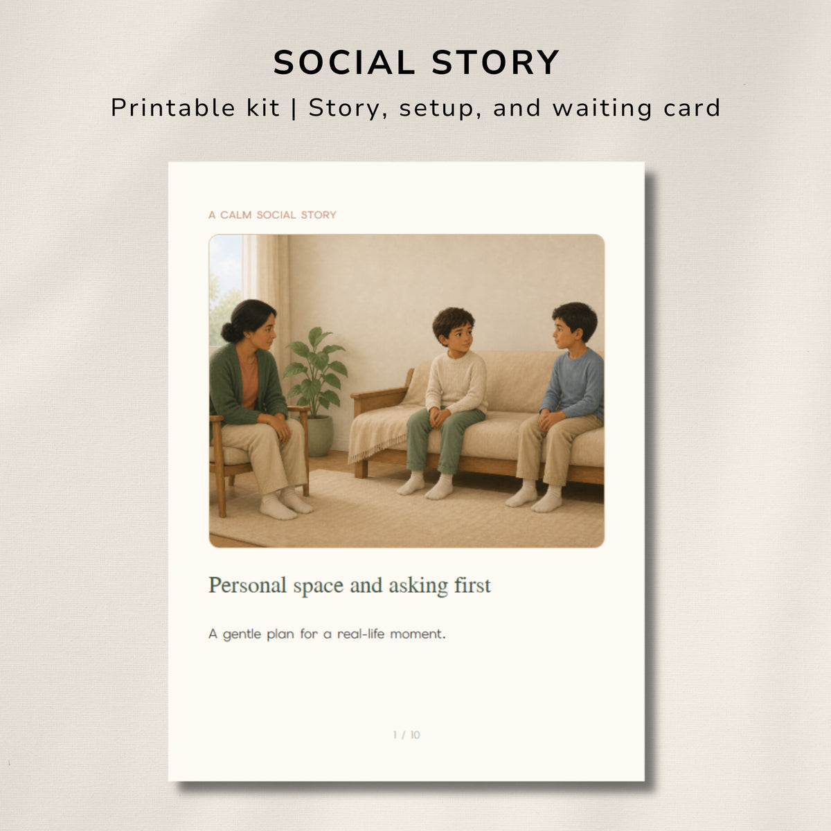 Personal Space Social Story – Printable Boundaries Visual for Kids