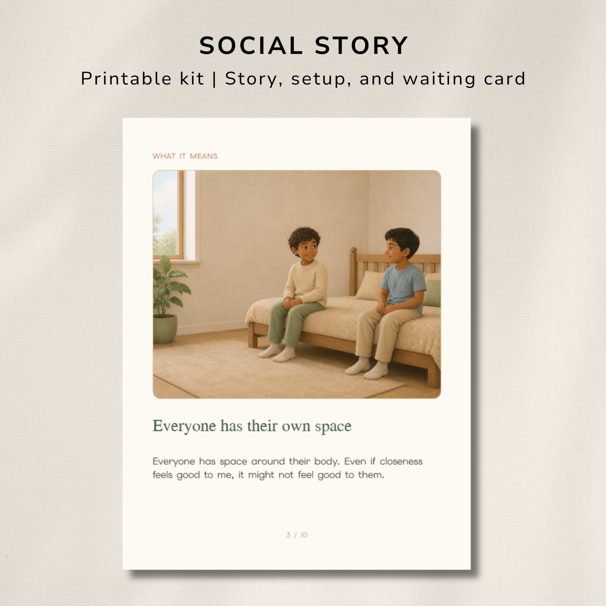 Personal Space Social Story – Printable Boundaries Visual for Kids
