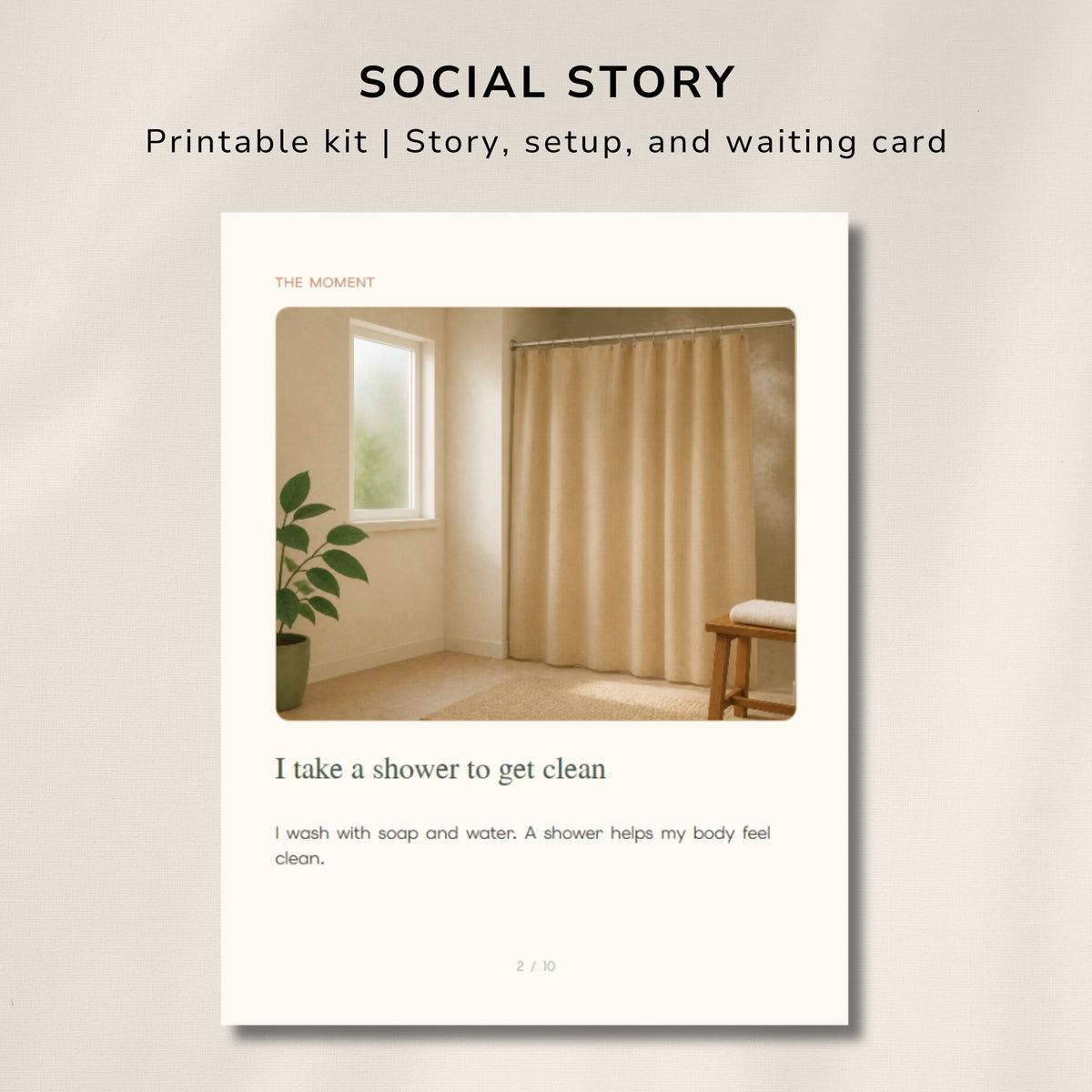 After Shower Dressing Social Story – Printable for Kids