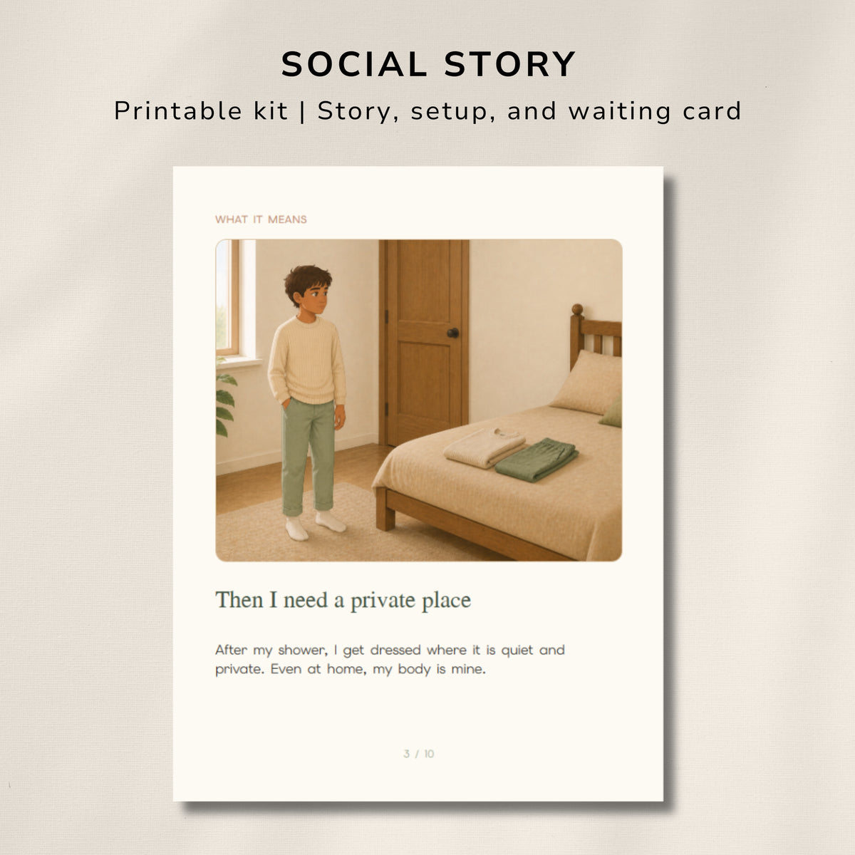 After Shower Dressing Social Story – Printable for Kids