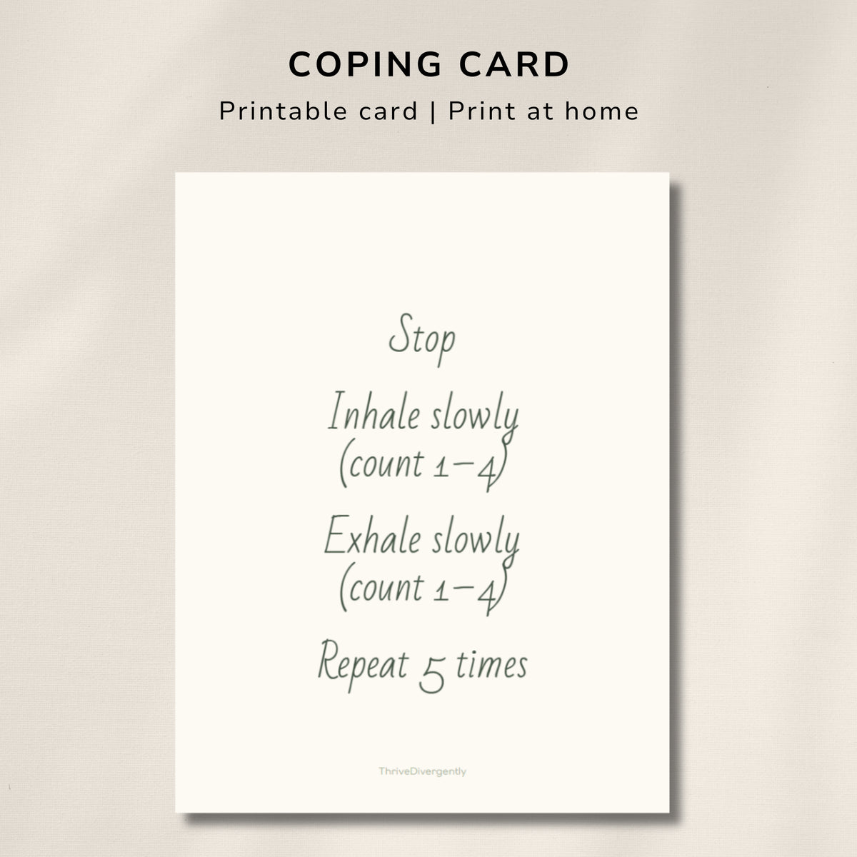 Breathing Exercise Visual for Kids – Printable Calm Down Tool