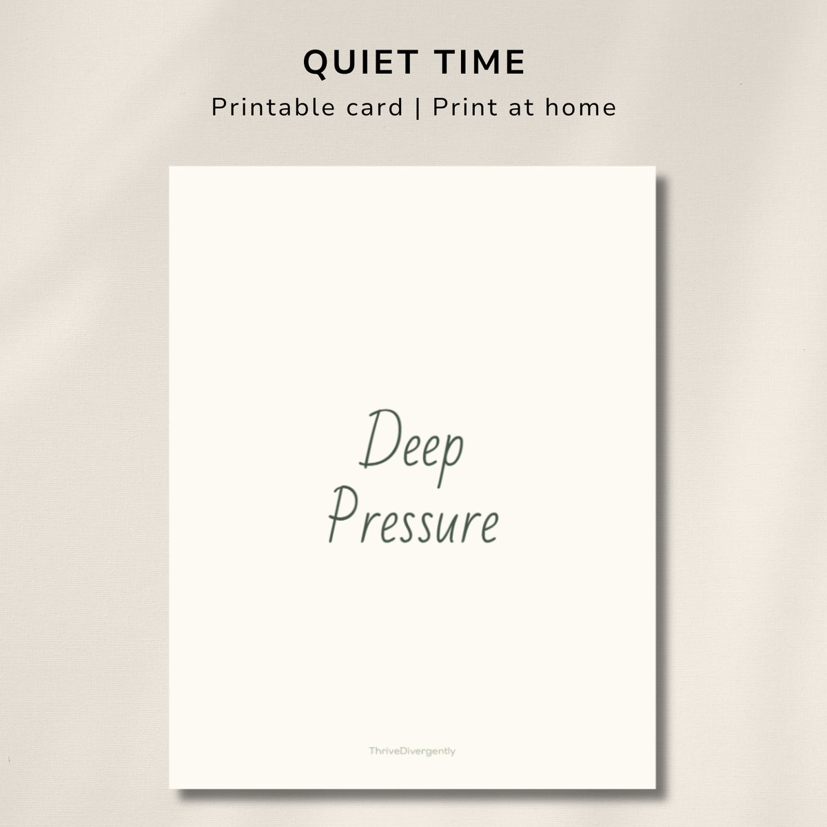 Deep Pressure Sensory Strategy Visual – Printable