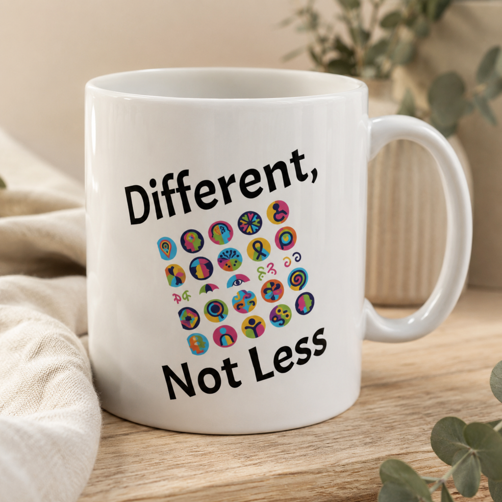 Different, Not Less Mug