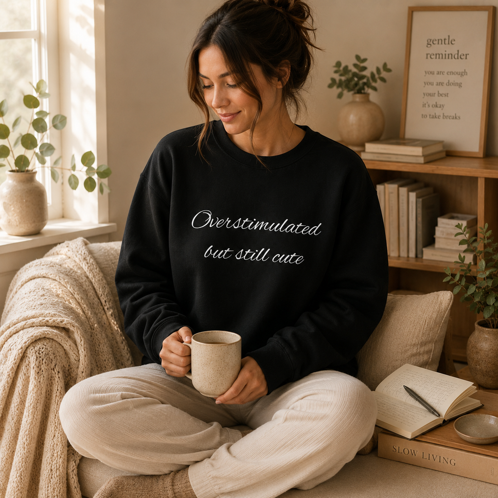 Overstimulated, Still Cute Sweatshirt