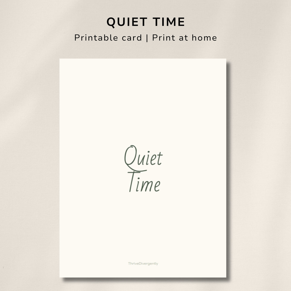 Quiet Time Visual for Kids – Printable Routine Card