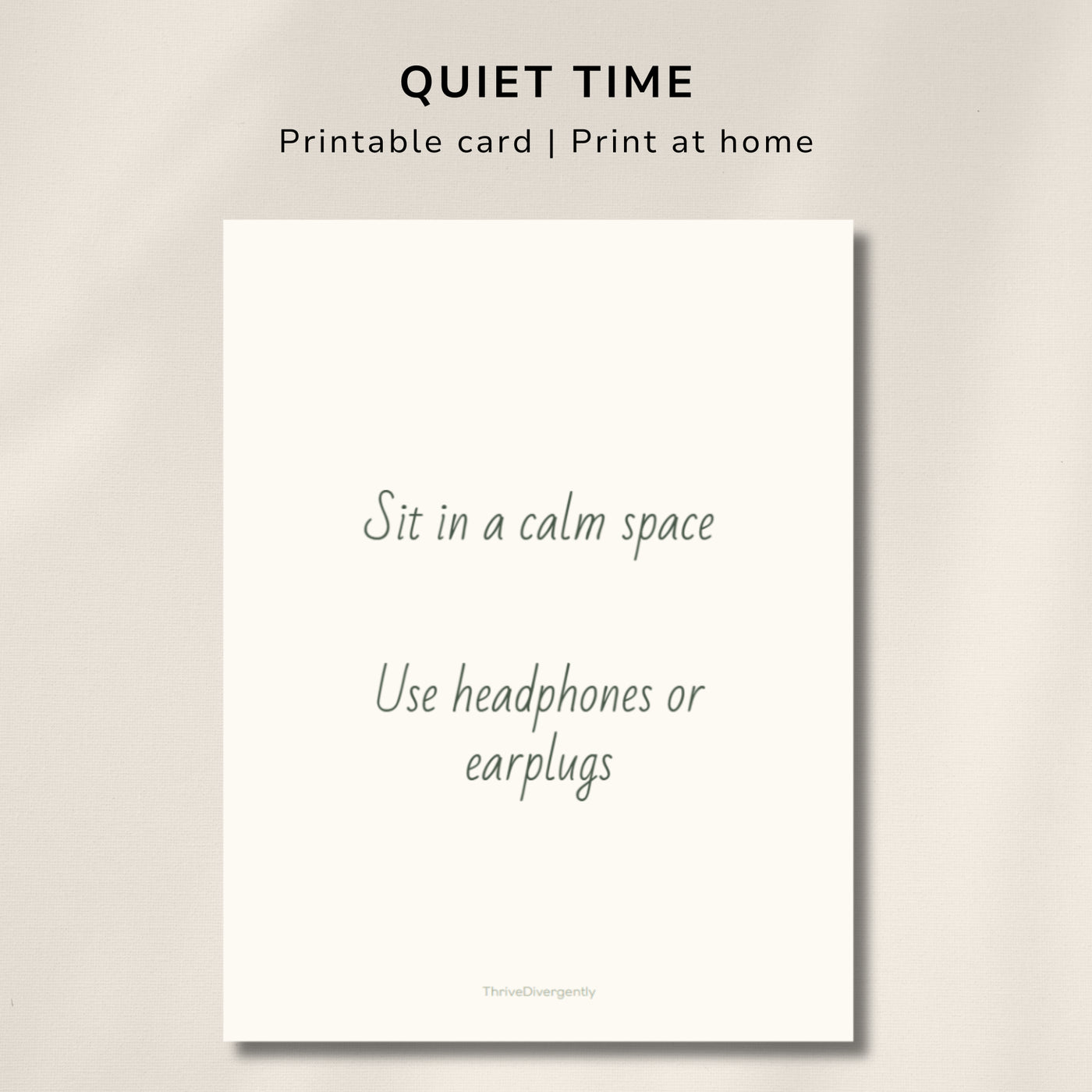 Sit in a calm space