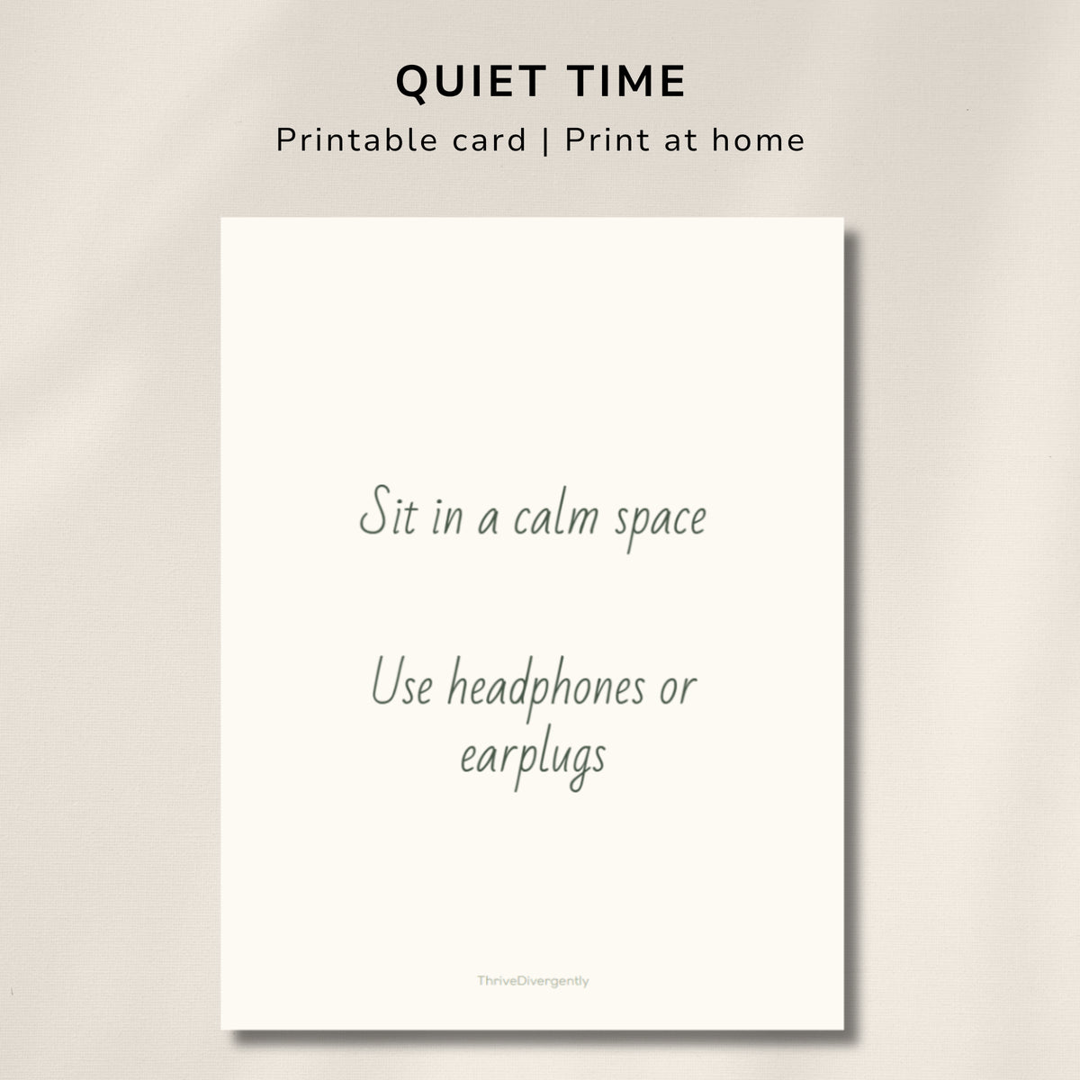 Sit in a calm space