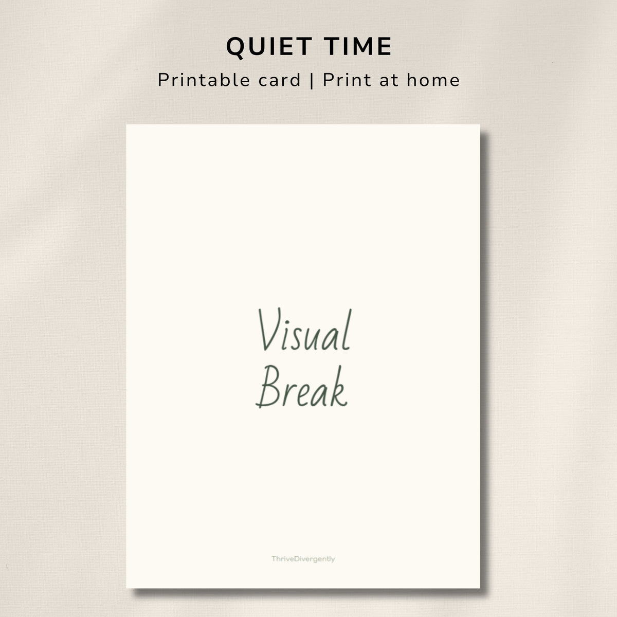 Visual Sensory Break Card for Kids – Printable